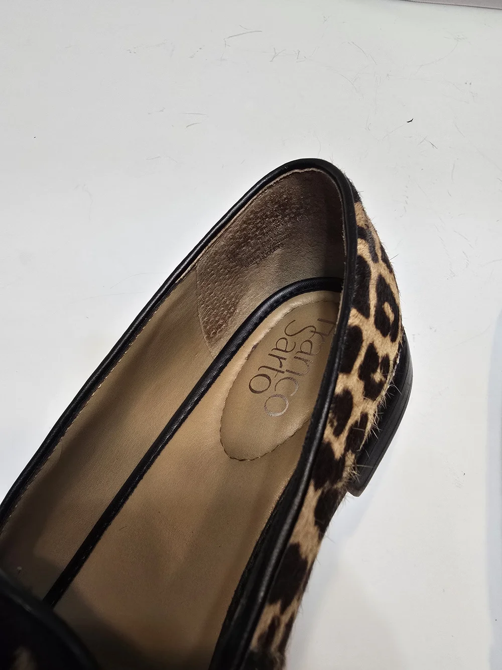 Franco Sarto Leopard Print Slip-On Loafers - Tan & Black